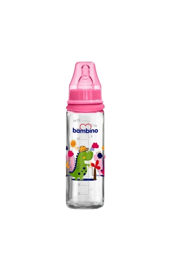 Bambino Ortodontik Cam Desenli Biberon 225 ml  B012