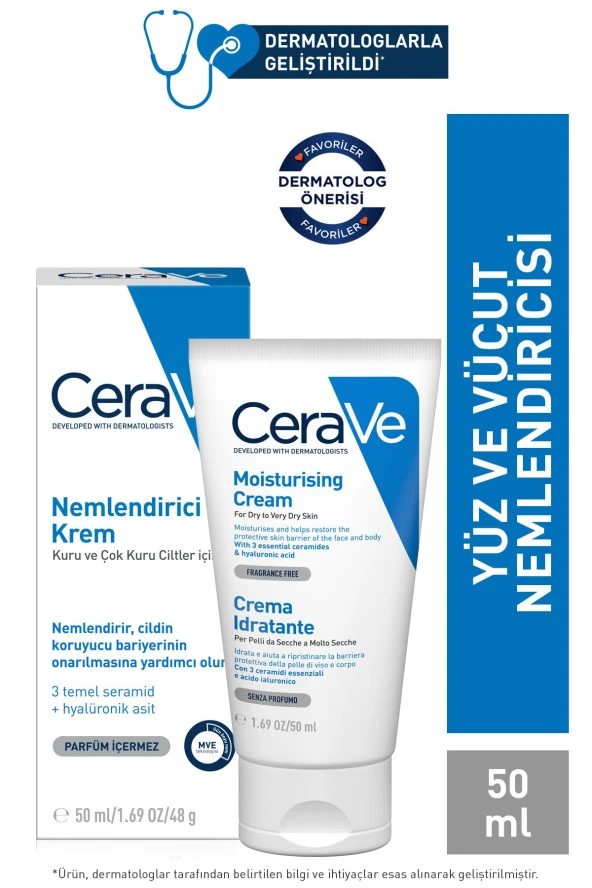Cerave Nemlendirici Krem Kuru Ve Çok Kuru Ciltler 50 Ml