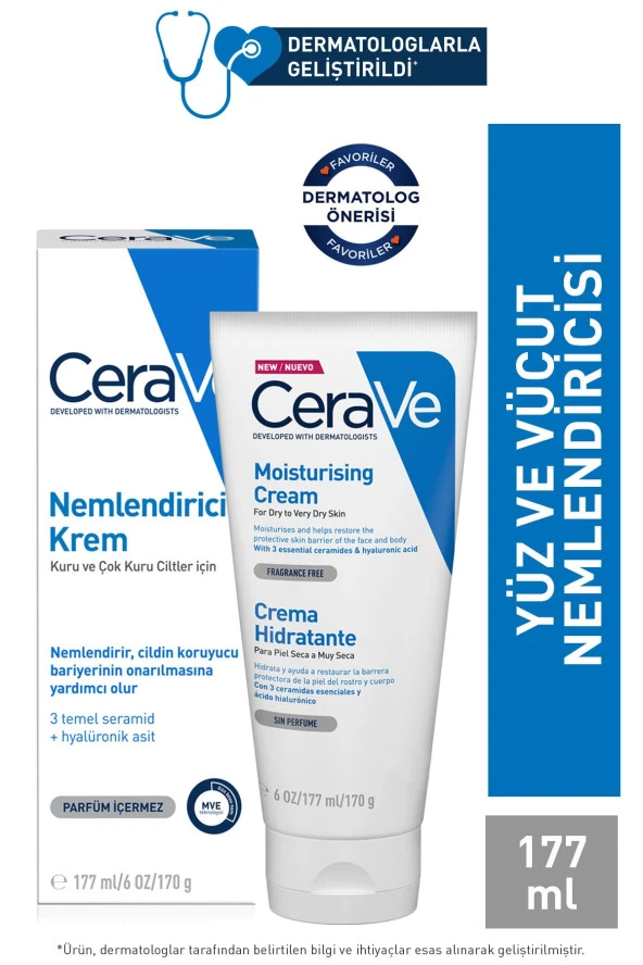 Cerave Nemlendirici Krem Kuru ve Çok Kuru Ciltler 177 ml