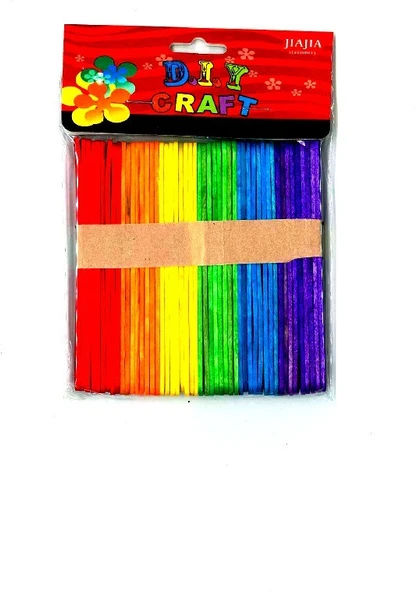 Craft Renkli Ince Dil Çubuğu 50li