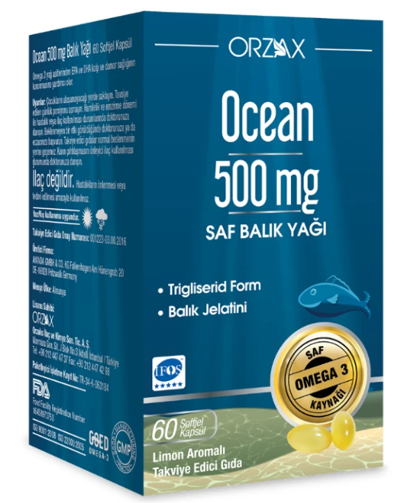 Orzax Ocean Omega-3 500mg 60 Softjel