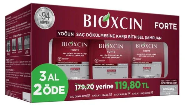 Bioxcin Forte Tüm Saç Tiplerine Özel Şampuan 300ml | 3 Al 2 Öde ürün görseli