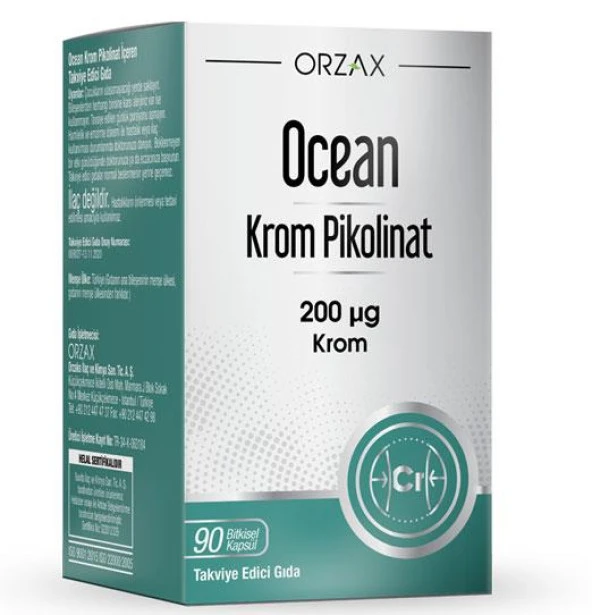 Orzax Ocean Krom Pikolinat 200Mcg 90 Kapsül