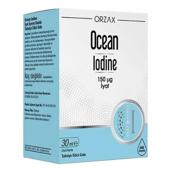 Orzax Ocean Iodine 150mcg Damla 30ml