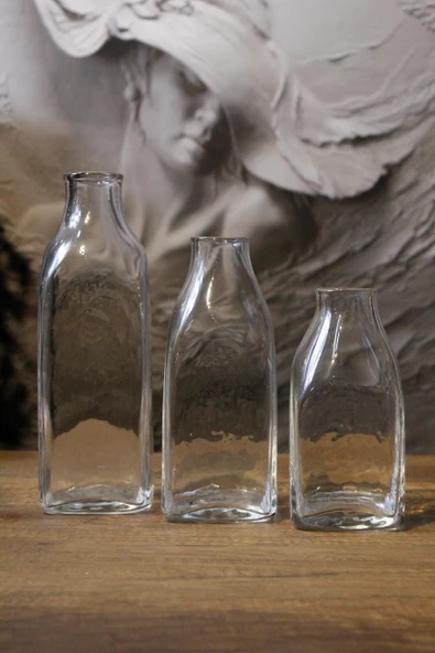 Paşabahçe El İmalatı Kristal 3 Lü Vazo Takımı 91086 ürün görseli 1