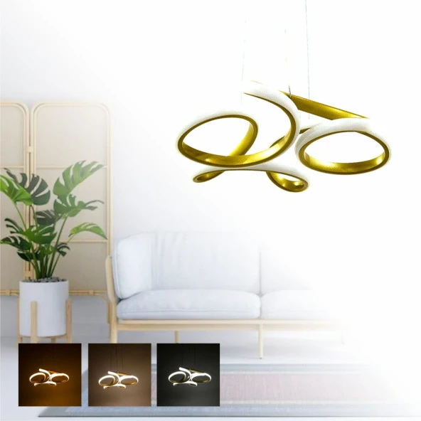 Erva Ledli Avize Mini Helezon Gold