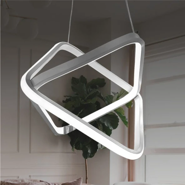 Erva Ledli Avize Kare Geçmeli Siyah ürün görseli