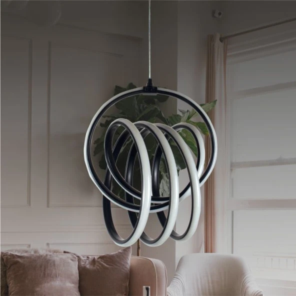 Erva Ledli Avize Labirent Küçük Gümüş ürün görseli