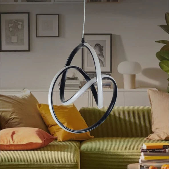 Erva Ledli Avize Büyük İmza Antrasit ürün görseli