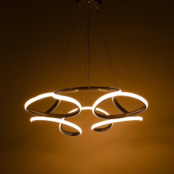 Erva Ledli Avize Büyük Helezon Antrasit ürün görseli