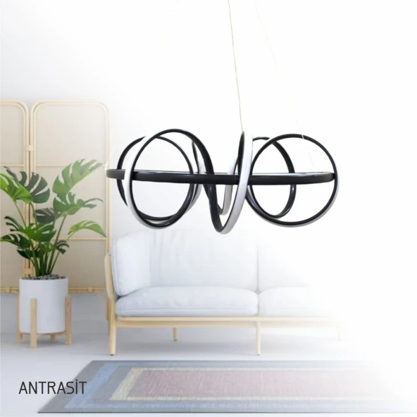 Erva Ledli Avize Yörünge Antrasit ürün görseli