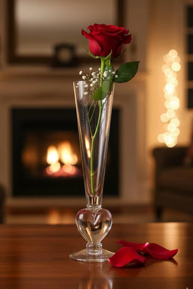 Paşabahçe El İmalatı Kristal Kalp Figürlü Vazo 1 Adet 21536 ürün görseli 1