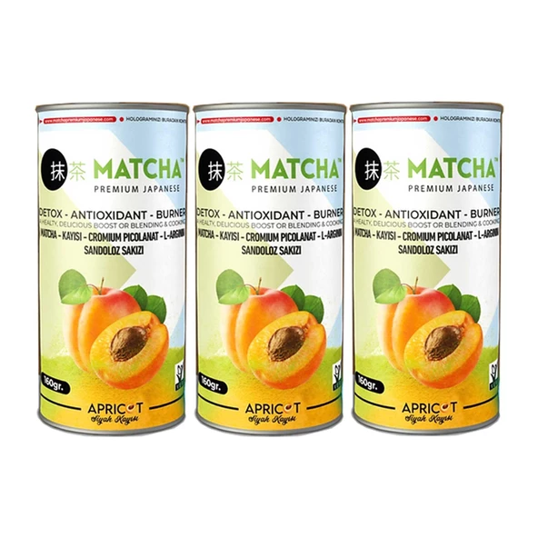 Matcha Premium Japanese Siyah Kayısılı Matcha Çayı 20 x 8GR x 3 Kutu - 3