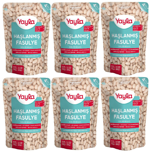 Yayla Haşlanmış Fasulye 700 Gr x 6 Adet