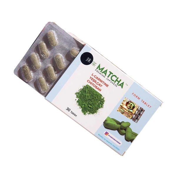 Matcha Premium Japanese L-Karnitin Yeşilçay Chitosan 30 Tablet - 2