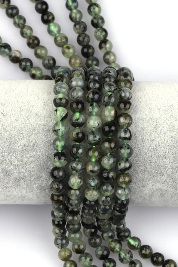 Prehnite Doğal Taş Dizi 6 mm Küre Kesim ürün görseli