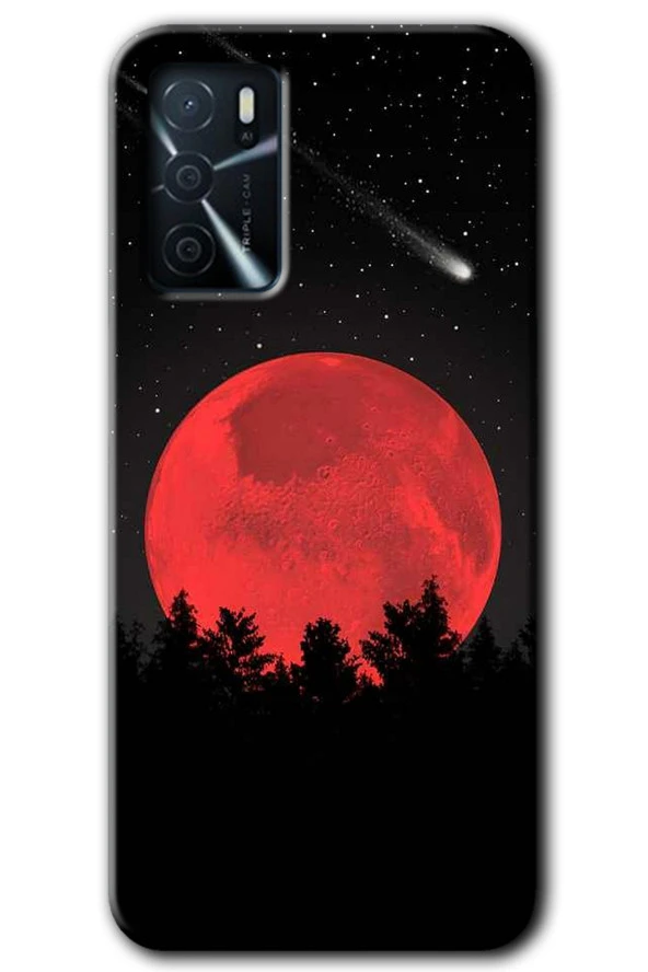 Oppo A16 Kılıf HD Desen Baskılı Arka Kapak - Kanlı Ay