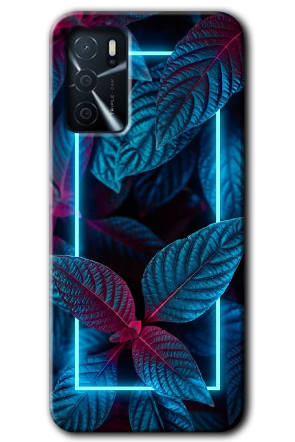 Oppo A16 Kılıf HD Desen Baskılı Arka Kapak - Mekanik Yaprak 4