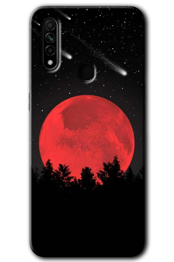 Oppo A31 Kılıf HD Desen Baskılı Arka Kapak - Kanlı Ay