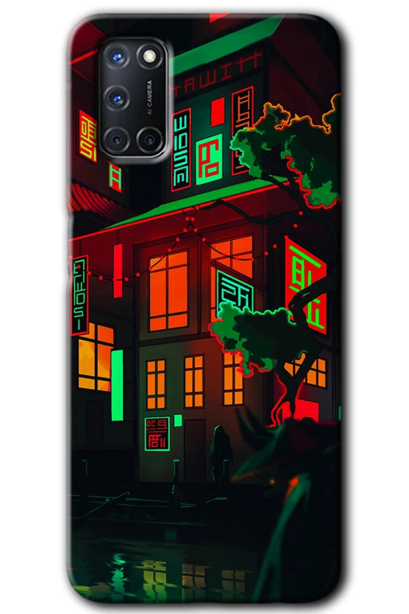Oppo A52 Kılıf HD Desen Baskılı Arka Kapak - China Street