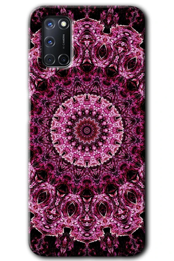 Oppo A52 Kılıf HD Desen Baskılı Arka Kapak - Mandala Patterns Kaleidoscope