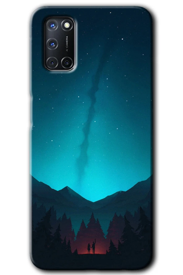Oppo A52 Kılıf HD Desen Baskılı Arka Kapak - Night Fores Mount