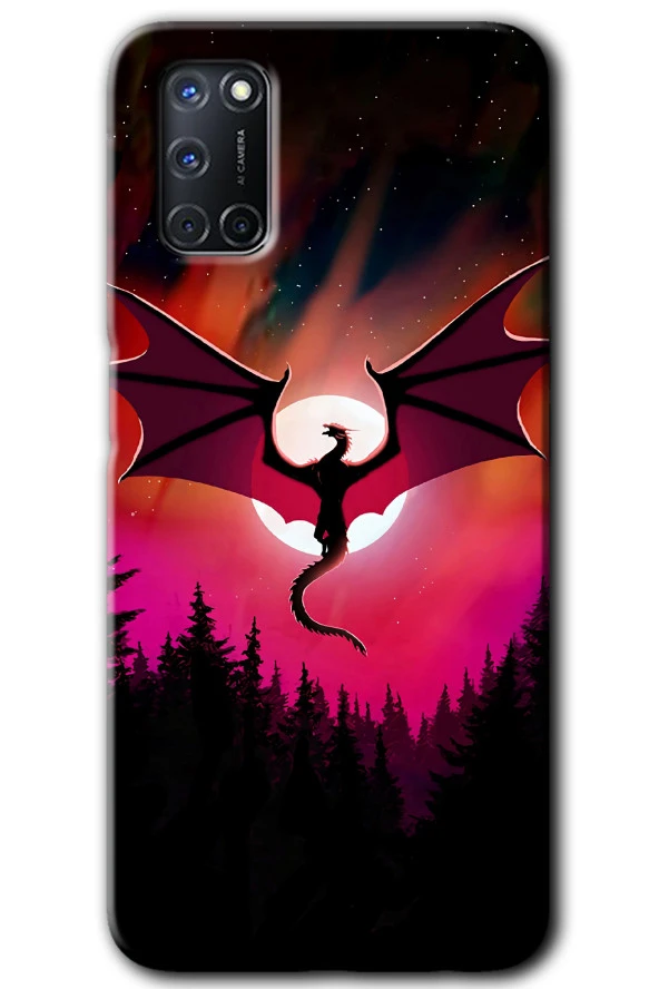 Oppo A52 Kılıf HD Desen Baskılı Arka Kapak - Dragon Night