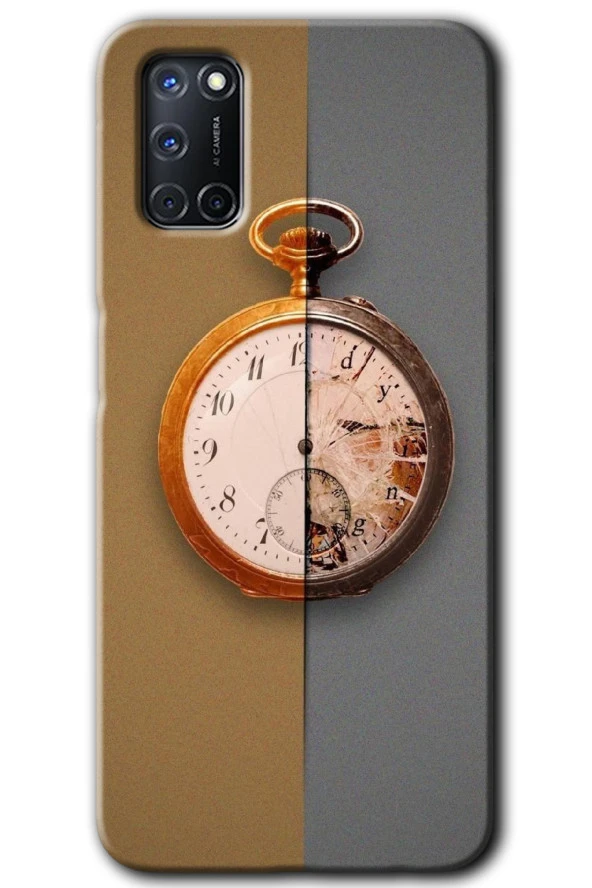 Oppo A52 Kılıf HD Desen Baskılı Arka Kapak - Clocks Artwork