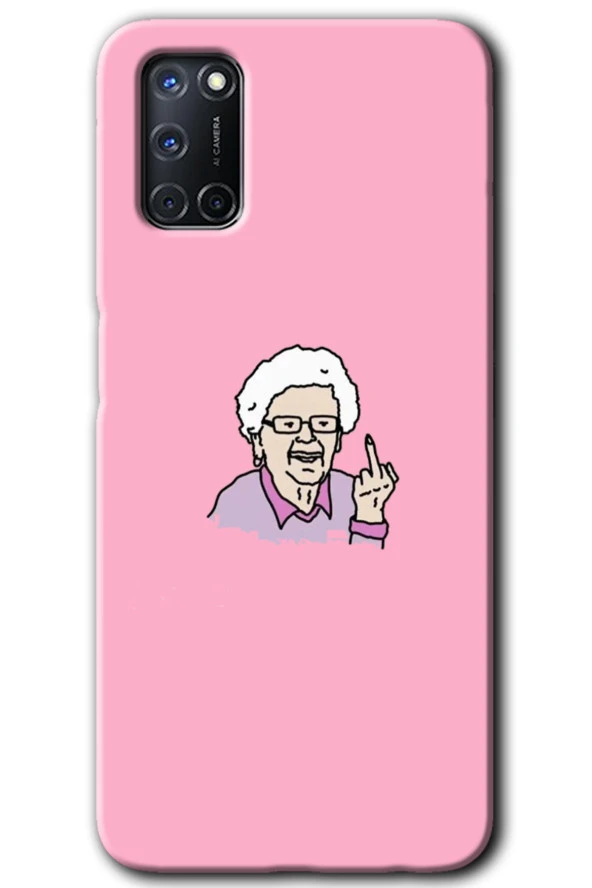 Oppo A52 Kılıf HD Desen Baskılı Arka Kapak - Bad Grandmother