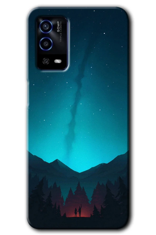 Oppo A55 Kılıf HD Desen Baskılı Arka Kapak - Night Fores Mount