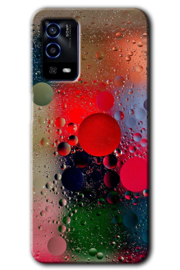 Oppo A55 Kılıf HD Desen Baskılı Arka Kapak - Wet Bubbles