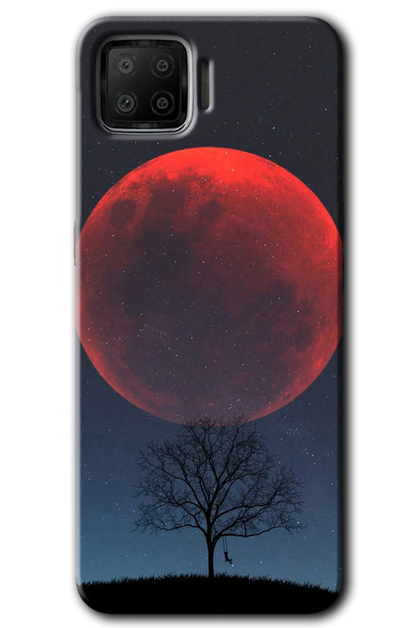 Oppo A73 Kılıf HD Desen Baskılı Arka Kapak - Kanlı Ay