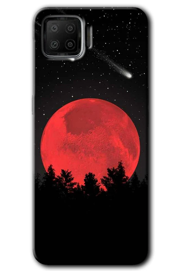 Oppo A73 Kılıf HD Desen Baskılı Arka Kapak - Kanlı Ay
