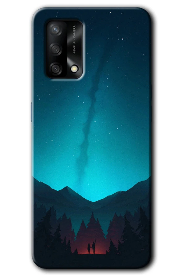 Oppo A74 Kılıf HD Desen Baskılı Arka Kapak - Night Fores Mount