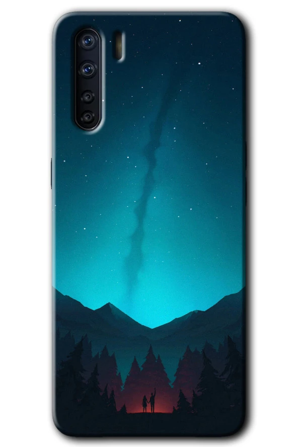 Oppo A91 Kılıf HD Desen Baskılı Arka Kapak - Night Fores Mount