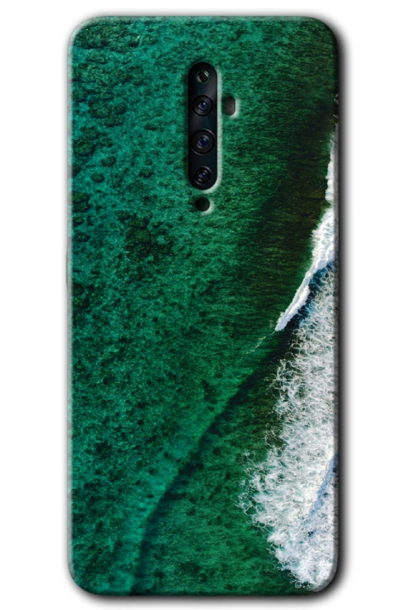 Oppo Reno 2z Kılıf HD Desen Baskılı Arka Kapak - Yeşil Okyanus