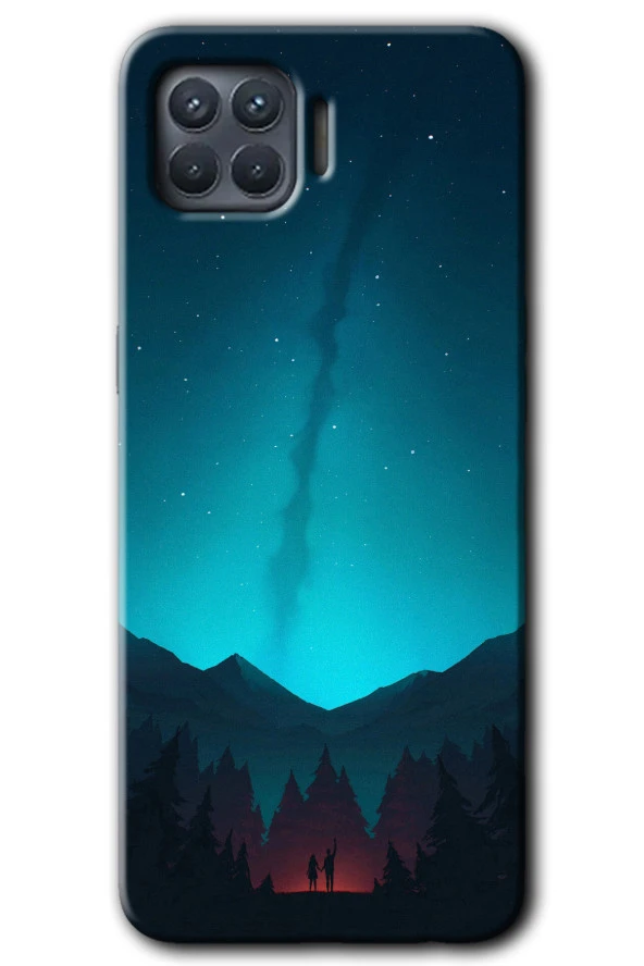 Oppo Reno 4 Lite Kılıf HD Desen Baskılı Arka Kapak - Night Fores Mount