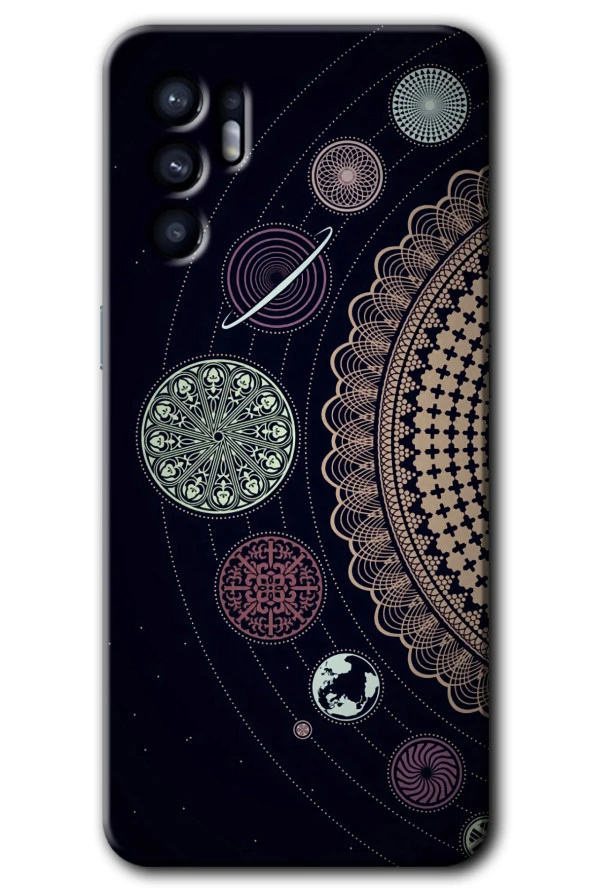 Oppo Reno 6 Kılıf HD Desen Baskılı Arka Kapak - Gezegen Döngüsü