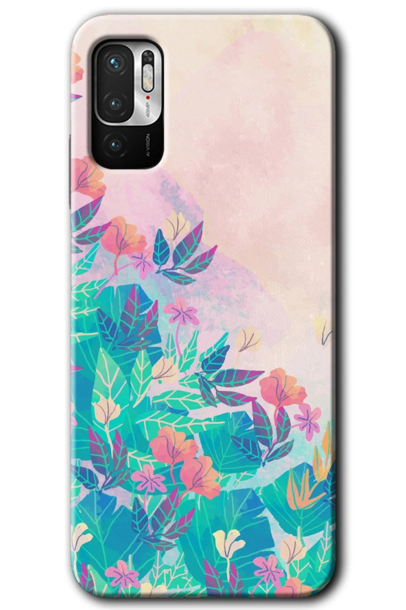 Poco M3 Pro Kılıf HD Desen Baskılı Arka Kapak - Çizim Yapraklar