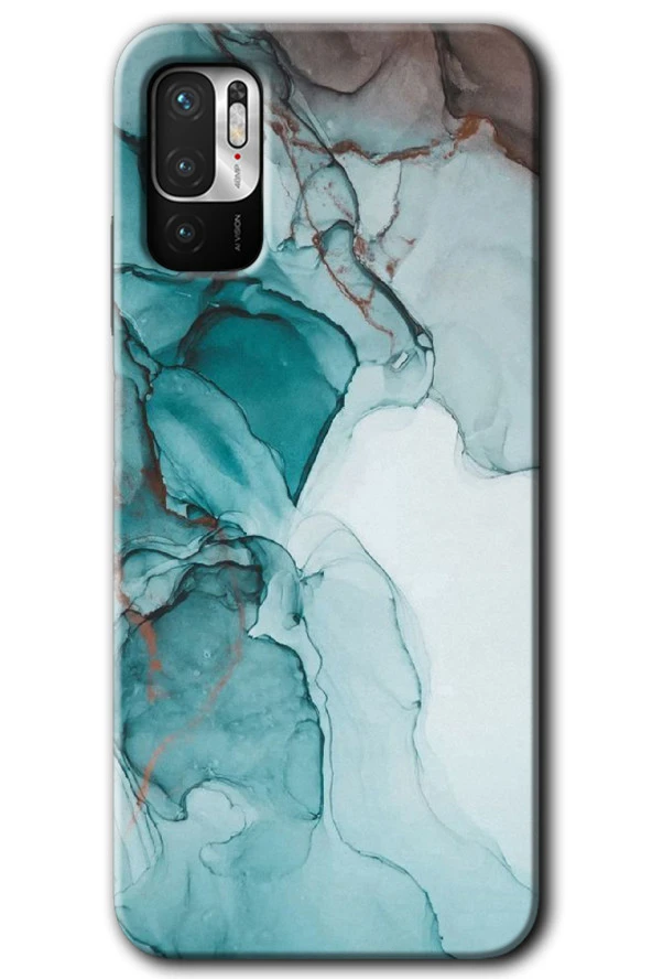 Poco M3 Pro Kılıf HD Desen Baskılı Arka Kapak - Buzul Mermer