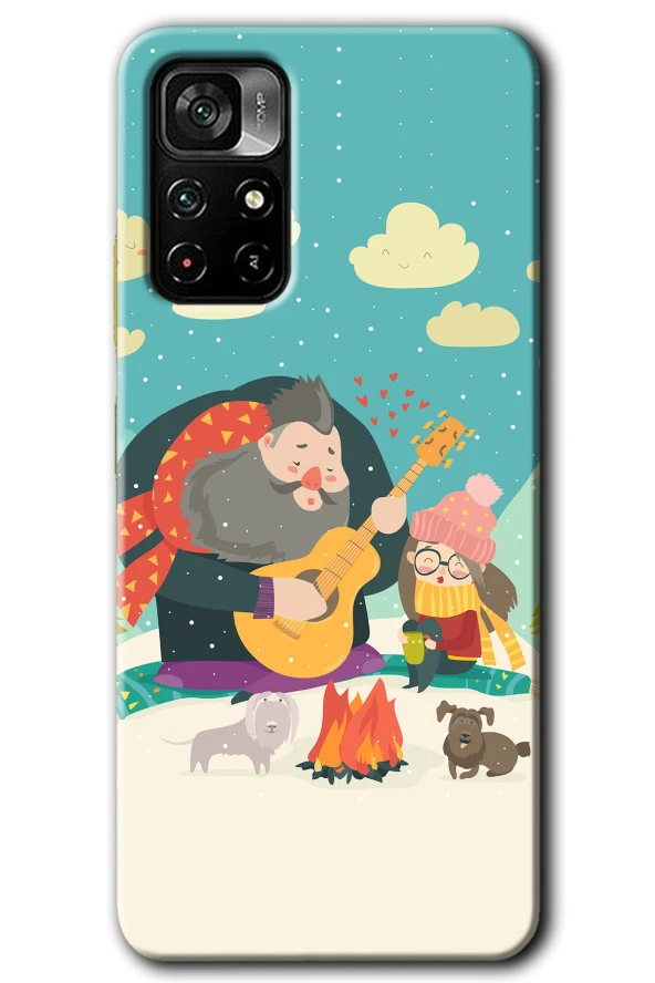 Poco M4 Pro 5G Kılıf HD Desen Baskılı Arka Kapak - Kış Pikniği