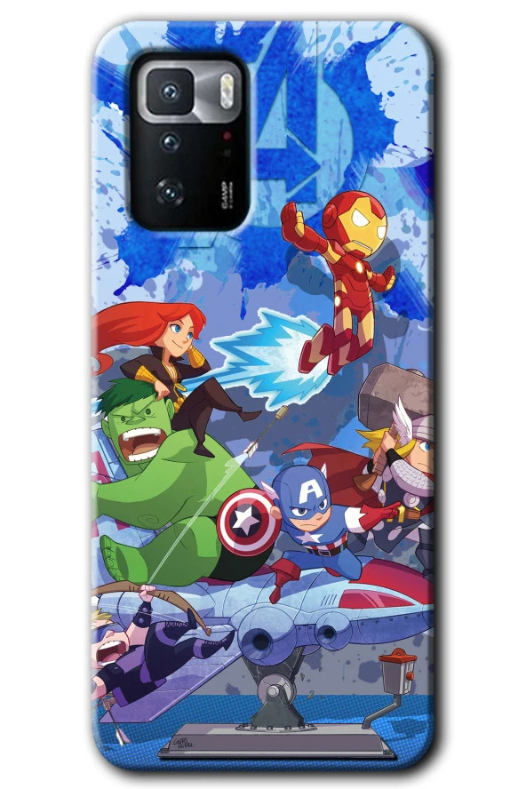 Poco x3 GT Kılıf HD Desen Baskılı Arka Kapak - Avengers Cartoon