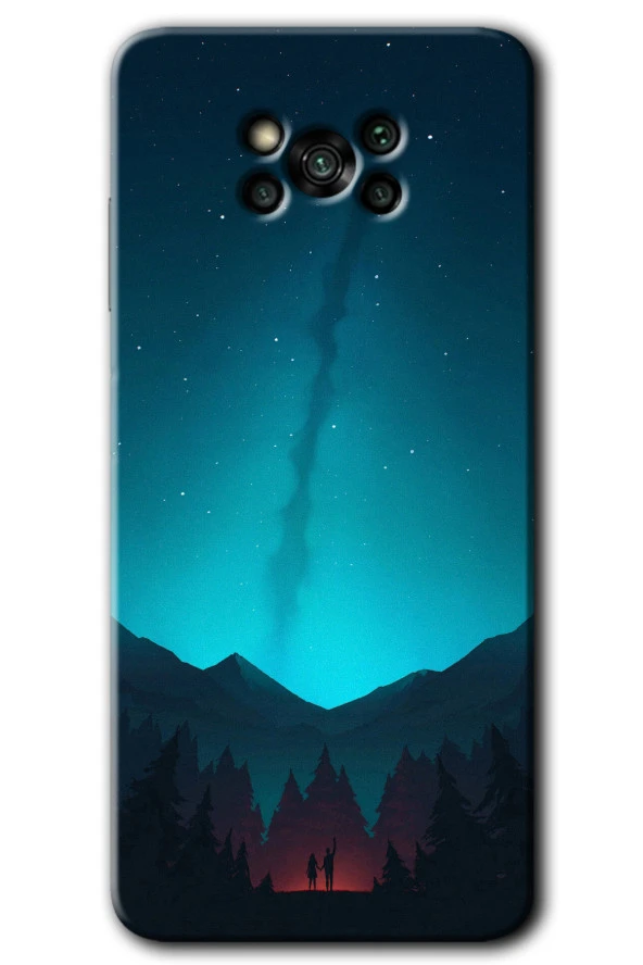 Poco x3 NFC Kılıf HD Desen Baskılı Arka Kapak - Night Fores Mount