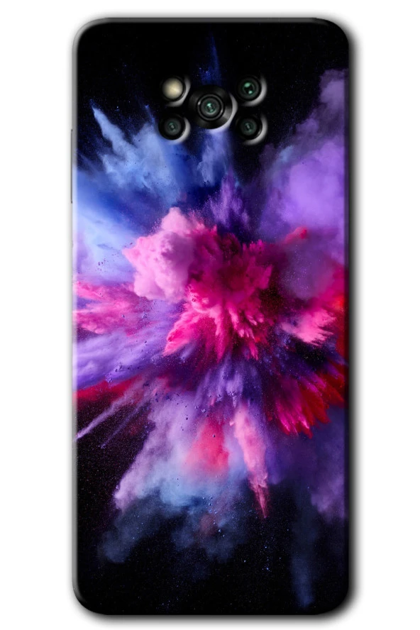 Poco x3 NFC Kılıf HD Desen Baskılı Arka Kapak - Color Splash Purple