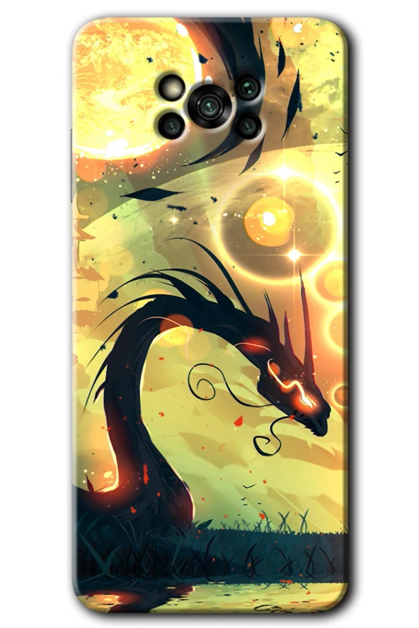 Poco x3 Pro Kılıf HD Desen Baskılı Arka Kapak - Digital Dragon