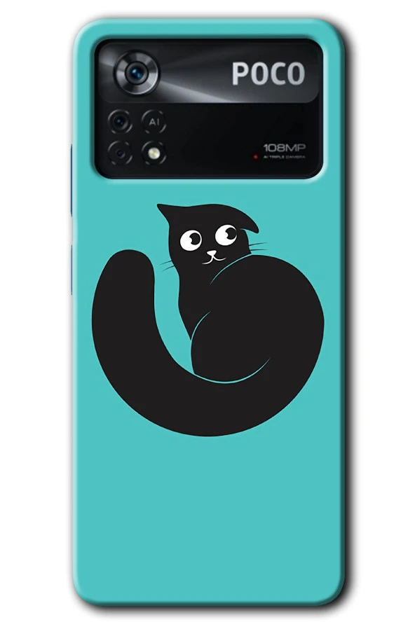 Poco x4 Pro Kılıf HD Desen Baskılı Arka Kapak - Cat Vector