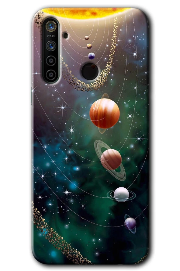 Realme 5i Kılıf HD Desen Baskılı Arka Kapak - Cosmos