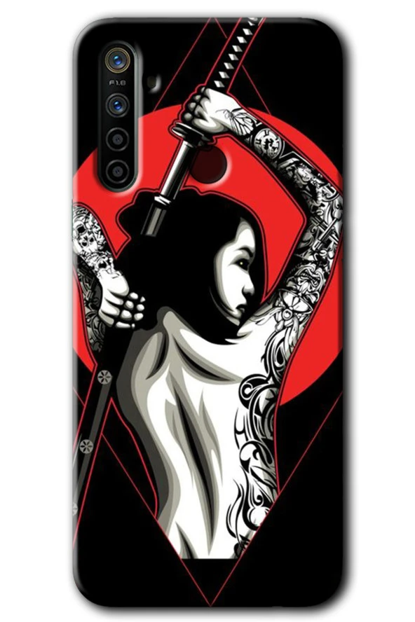 Realme 6i Kılıf HD Desen Baskılı Arka Kapak - Samurai Girl