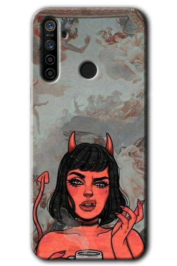 Realme 6i Kılıf HD Desen Baskılı Arka Kapak - Devil Girl