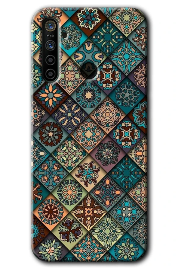 Realme 6i Kılıf HD Desen Baskılı Arka Kapak - Mandala Desen